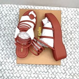 Cult Gaia Alba Platform Sandal in Jasper (Rose Pink), size EU 37 (US 7)